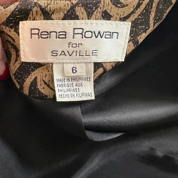 Rena Rowan Blazer. Black/Gold. Button Down. SZ 6. Dressy. Shoulder Pads. Lined. - Picture 6 of 7